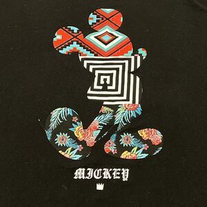 Neff Disney Aztec Mickey Mouse Men's Shirt Size L Black Short Sleeve Graphic